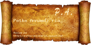 Petke Annamária névjegykártya