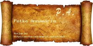Petke Annamária névjegykártya